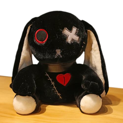 Erconsso Kaninchen Stofftier - Gothic Stoffhase Spielzeug - Kuschelkissen Zum Trösten Und Schlafen Als Begleiter Für Zuhause Unterwegs von Erconsso