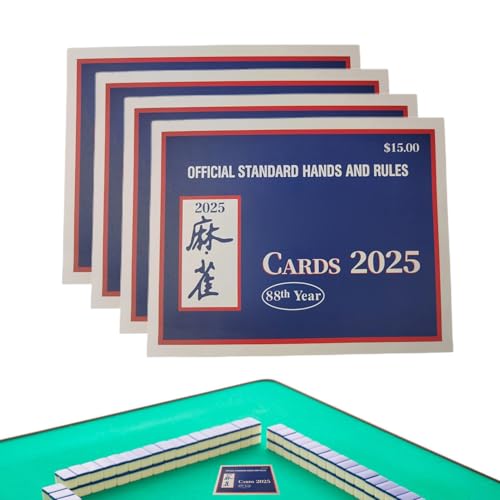 Erconsso Mahjong Karten | 4-teilige Spielregelkarten für Mahjong,Großdruck Zubehör Für Punktestand Aufbewahrung Leseübung Turnier Erconsso Mahjong Karten | 4-teilige Spielregelkarten für Mahjong,Großdruck Zubehör Für Punktestand Aufbewahrung Leseübung Turnier von Erconsso