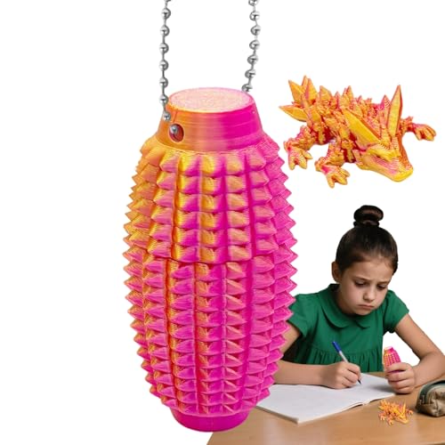 Erconsso Stacheliger Fidget, Taschen Mini Fidget Spielzeug Für Erwachsene, 3D Gedruckter Beruhigender Tragbarer Stacheliger Anhänger Stressabbau Für Erwachsene Jugendliche Schule Kindergarten von Erconsso