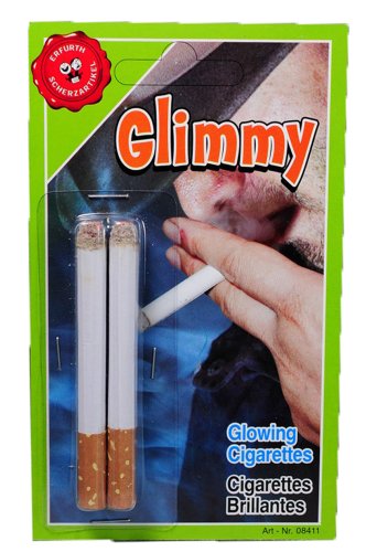 Erfurth Scherzartikel 8411 Ganove Glimmy-Zigaretten, weiß, 2er Pack von Erfurth Scherzartikel