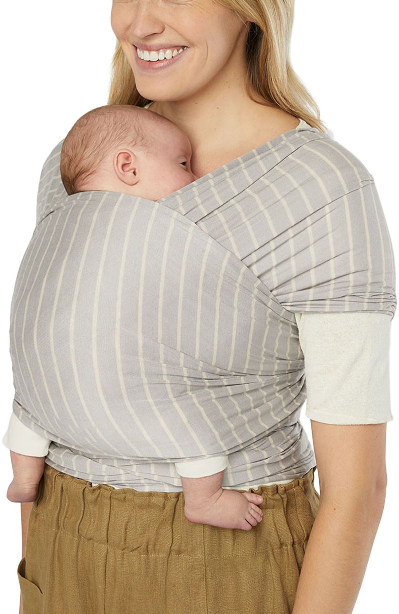 Ergobaby Aura Wrap Knit Tragetuch, Grey Stripes Ergobaby Aura Wrap Knit Tragetuch, Grey Stripes von Ergobaby