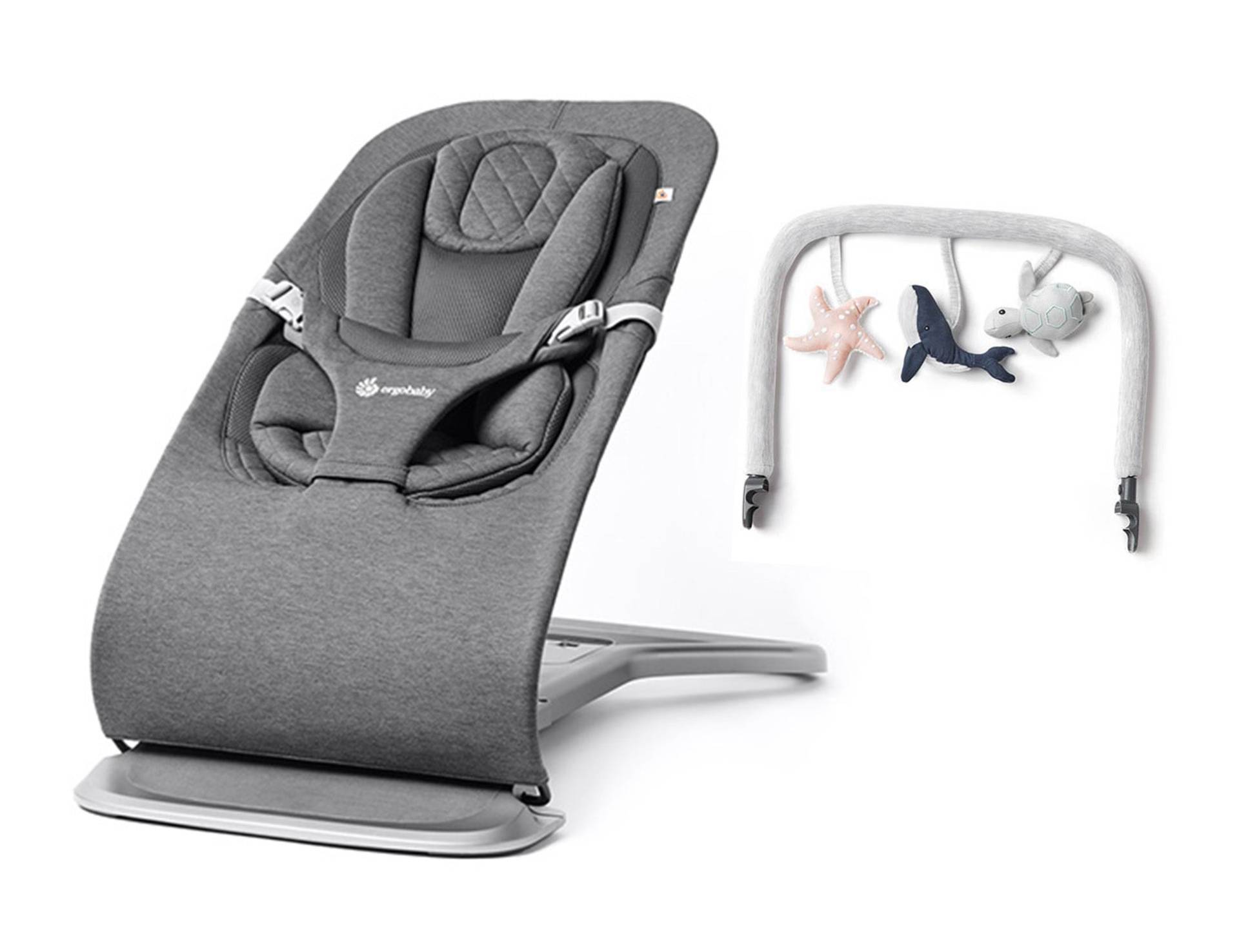 Ergobaby Evolve 3-in-1 Babywippe inkl. Spielbogen, Charcoal Grey von Ergobaby