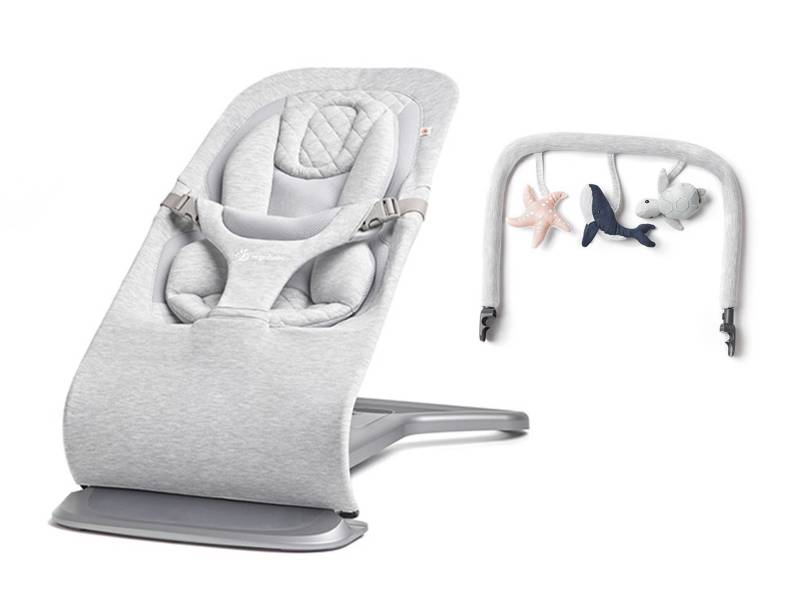 Ergobaby Evolve 3-in-1 Babywippe inkl. Spielbogen, Light Grey von Ergobaby