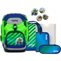 ERGOBAG 01304-90161-11 Schulranzen-Set TruckBär pack, Blau, Grün von Ergobag