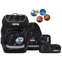 ERGOBAG 01510-900Z6-10 Schulranzen-Set Super ReflektBär cubo, Weiß, Schwarz von Ergobag