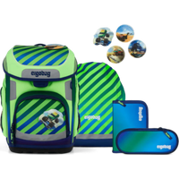 ERGOBAG 01512-90161-10 Schulranzen-Set TruckBär cubo, Blau, Grün von Ergobag