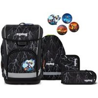ERGOBAG 01518-900Z6-10 Schulranzen-Set Super ReflektBär cubo light, Weiß, Schwarz von Ergobag