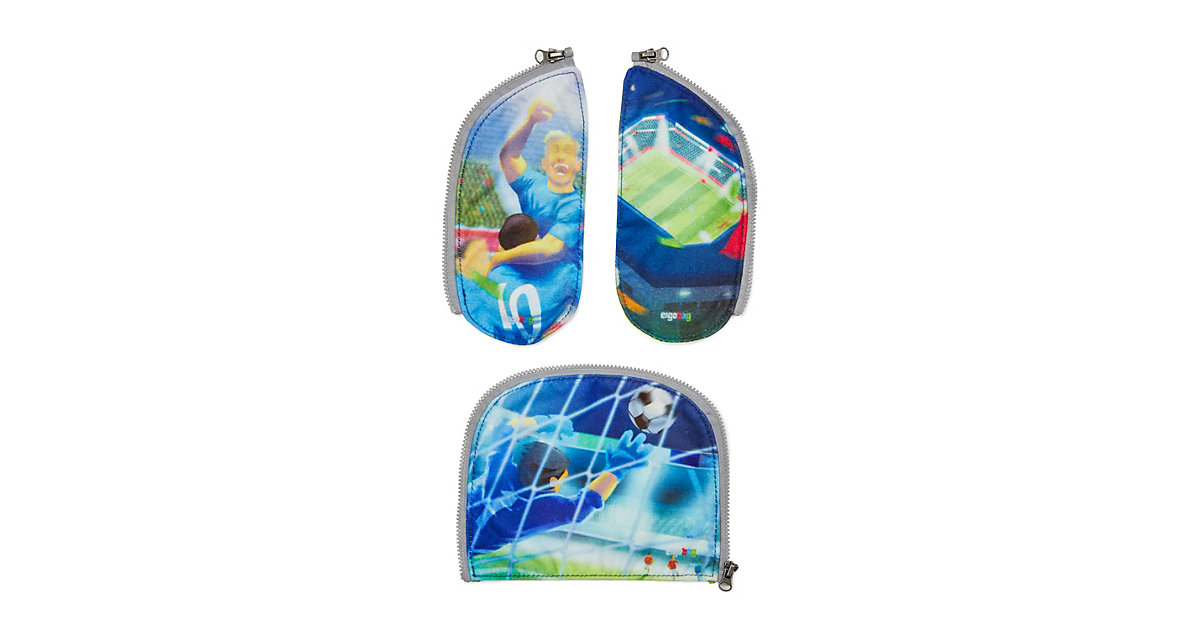 Seitentaschen-Zipset Fußball, 3-tlg. blau Seitentaschen-Zipset Fußball, 3-tlg. blau von Ergobag