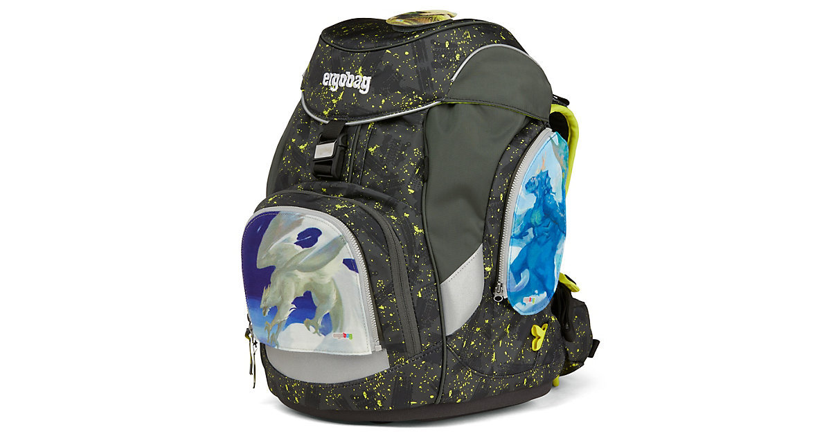 Seitentaschen-Zipset Dragons, 3-tlg. blau/grau von Ergobag