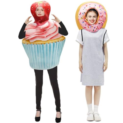 Donut Kuchen Cosplay Kostüm Halloween Essen Paar Outfits Karneval Kostüm Erwachsene Leistung Kostüm von Ericetion