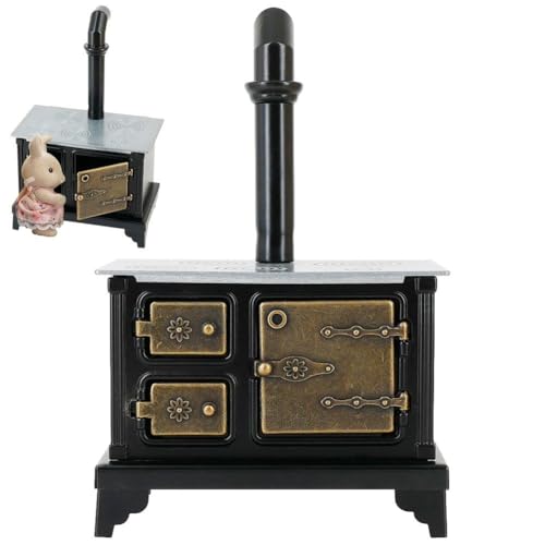 Miniatur-Puppenhaus-Küchenzubehör Modell eines gusseisernen Langen Schornsteins Miniaturmöbel Alter Herdherd Puppenhaus-Küchenmöbel und Zubehör 9.9 * 5.8 * 14.9cm von Ericetion