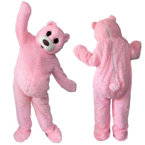 Erkangsm Plüsch-Teddybär-Maskottchen-Kostüm, geeignet für Halloween und Valentinstagsgeschenke, Pink, XL (6.0FT) von Erkangsm