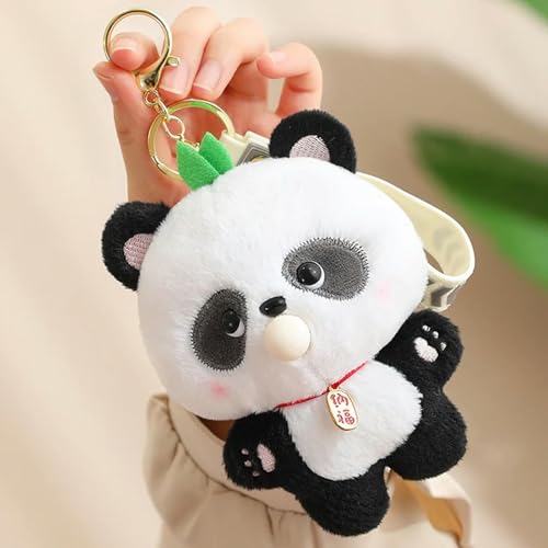 ErnZi Kawaii Panda Puppe Plüsch Anhänger Bambus Blatt Panda Bogen Panda Plüsch Schultasche Umhängetasche Brieftasche Anhänger Geburtstag 14cm 1 von ErnZi