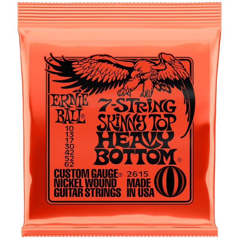 Ernie Ball 7-String Skinny Top Heavy Bottom 10-62 Saiten E-Gitarre von Ernie Ball