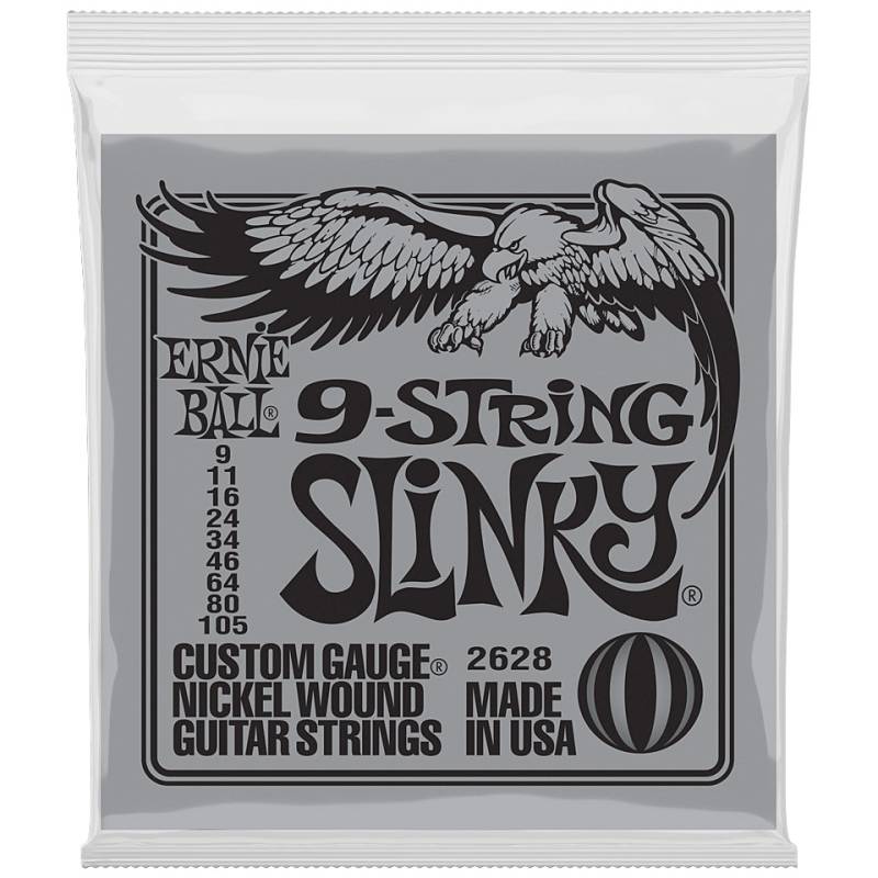 Ernie Ball 9 String Slinky EB2628 .010-105 Saiten E-Gitarre von Ernie Ball