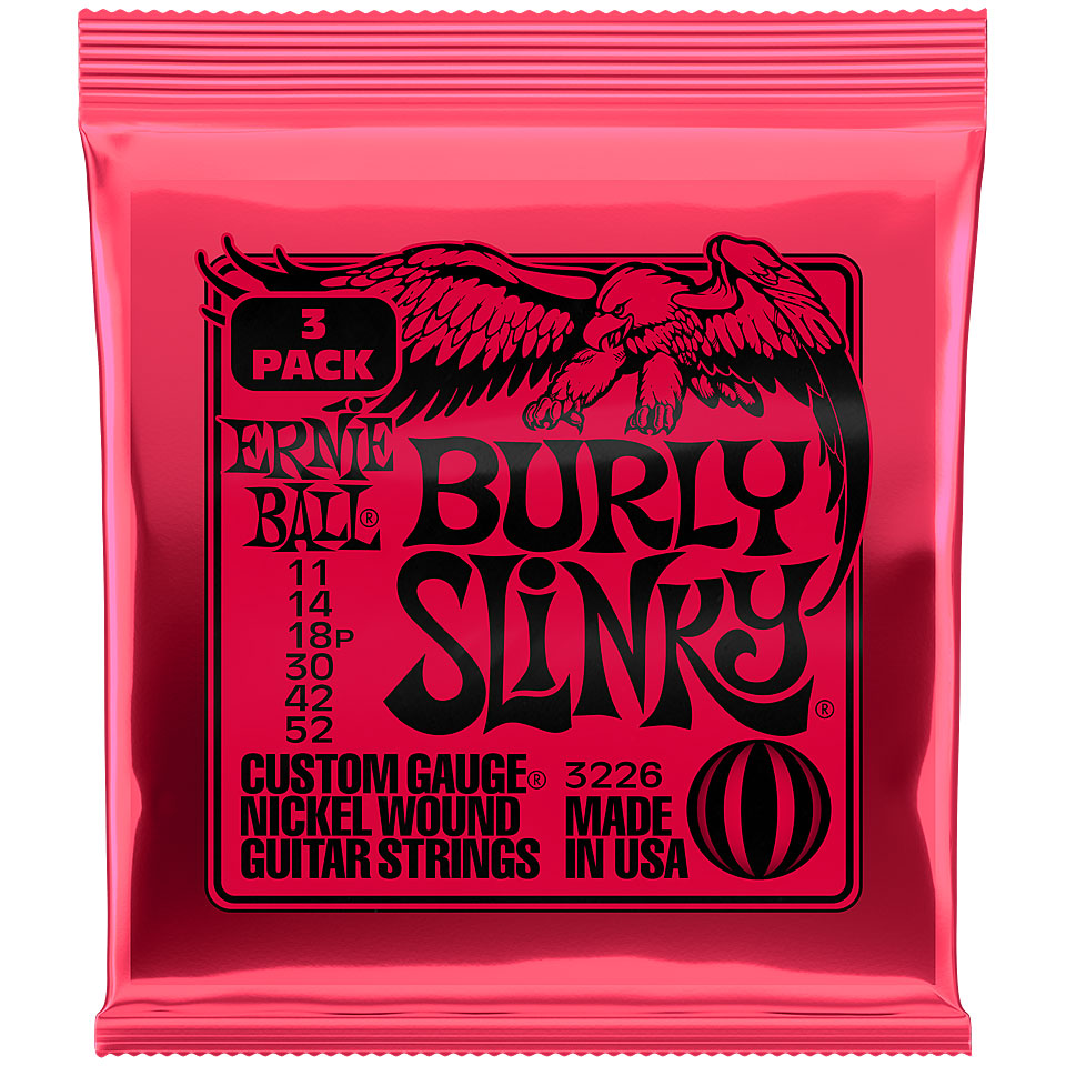 Ernie Ball Burly Slinky 3 Pack 3226 .011-052 Saiten E-Gitarre Ernie Ball Burly Slinky 3 Pack 3226 .011-052 Saiten E-Gitarre von Ernie Ball