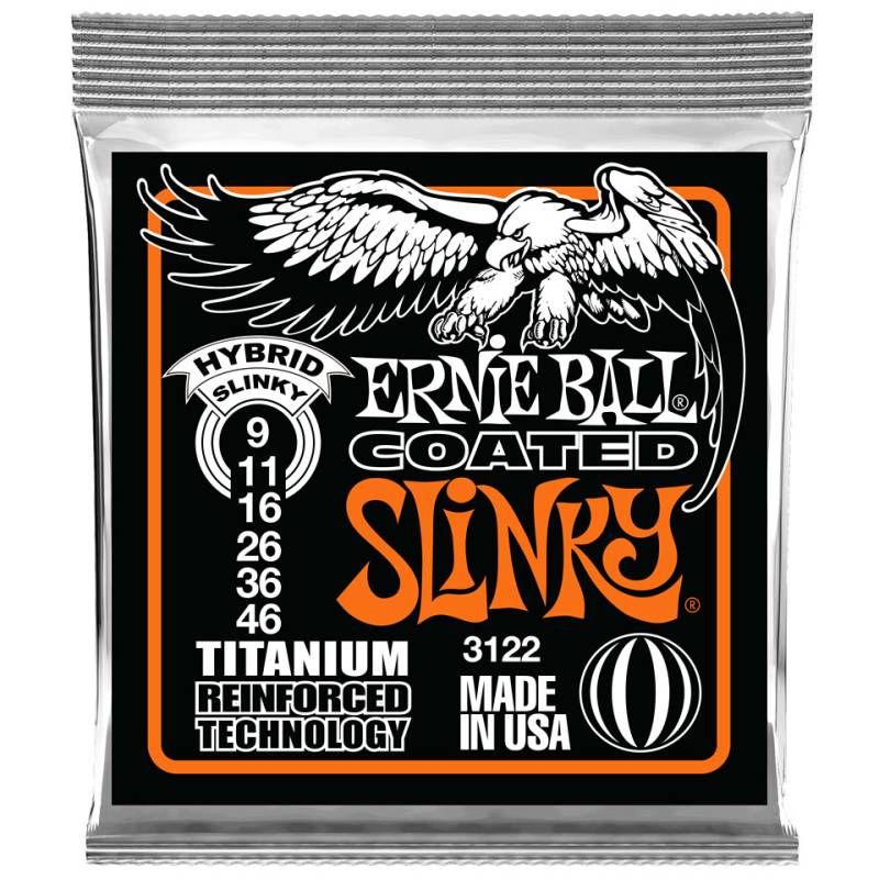 Ernie Ball Hybrid Slinky Coated 3122 .009-046 Saiten E-Gitarre von Ernie Ball