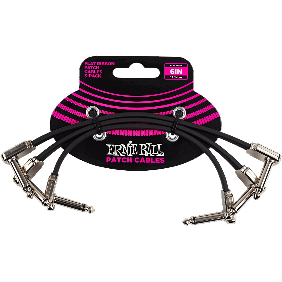 Ernie Ball EB6221 flach 15 cm 3er Pack Patchkabel Ernie Ball EB6221 flach 15 cm 3er Pack Patchkabel von Ernie Ball