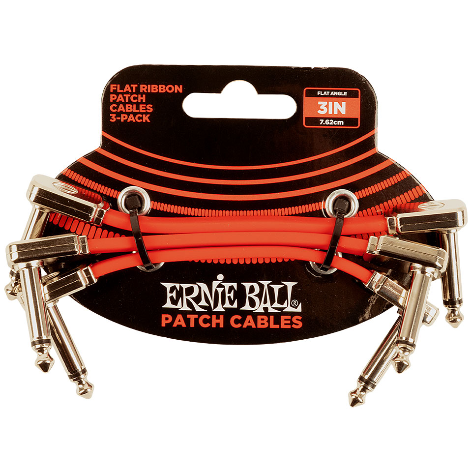 Ernie Ball EB6401 flach 7,5 cm Red 3er Pack Patchkabel von Ernie Ball
