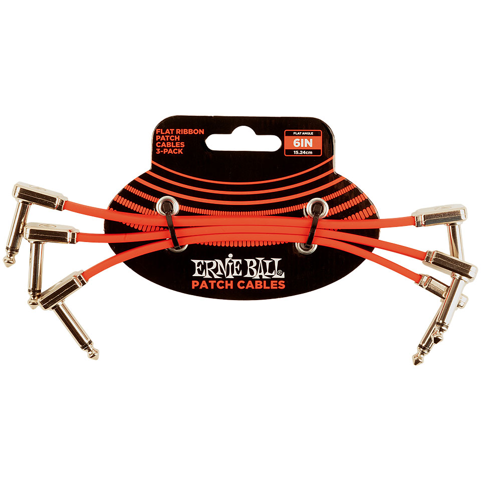 Ernie Ball EB6402 flach 15 cm Red 3er Pack Patchkabel Ernie Ball EB6402 flach 15 cm Red 3er Pack Patchkabel von Ernie Ball