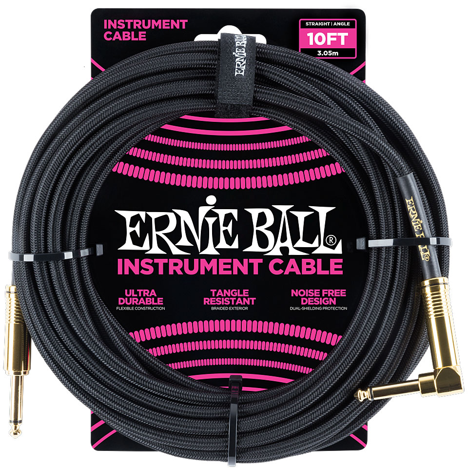 Ernie Ball EB6081 Black 3,0 m Instrumentenkabel Ernie Ball EB6081 Black 3,0 m Instrumentenkabel von Ernie Ball