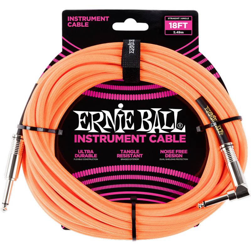 Ernie Ball EB6084 Neon Orange 5,5 m Instrumentenkabel von Ernie Ball