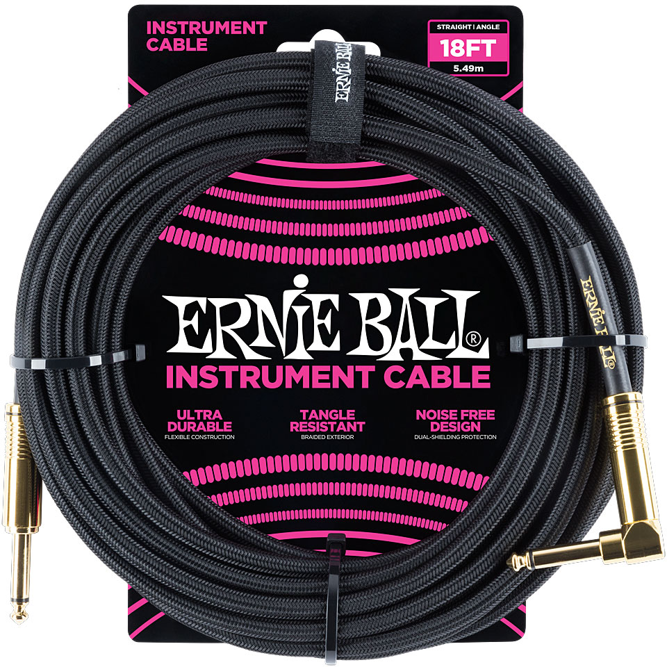 Ernie Ball EB6086 Black 5,5 m Instrumentenkabel von Ernie Ball