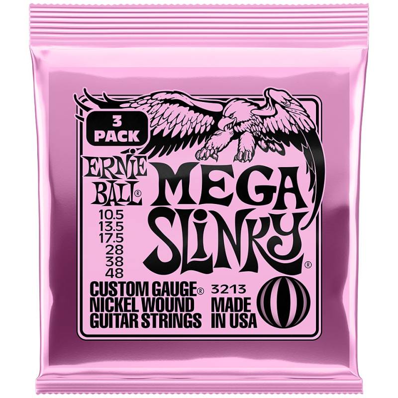 Ernie Ball Mega Slinky 3 Pack 3213 .010,5-048 Saiten E-Gitarre von Ernie Ball