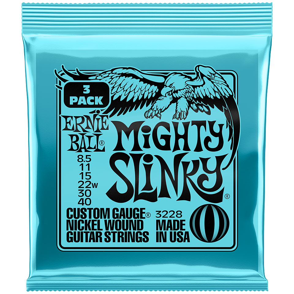 Ernie Ball Mighty Slinky 3 Pack, 3228, 008,5-040 Saiten E-Gitarre Ernie Ball Mighty Slinky 3 Pack, 3228, 008,5-040 Saiten E-Gitarre von Ernie Ball