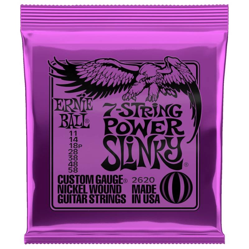 Ernie Ball 7-String Power Slinky 2620 .011-058 Saiten E-Gitarre von Ernie Ball