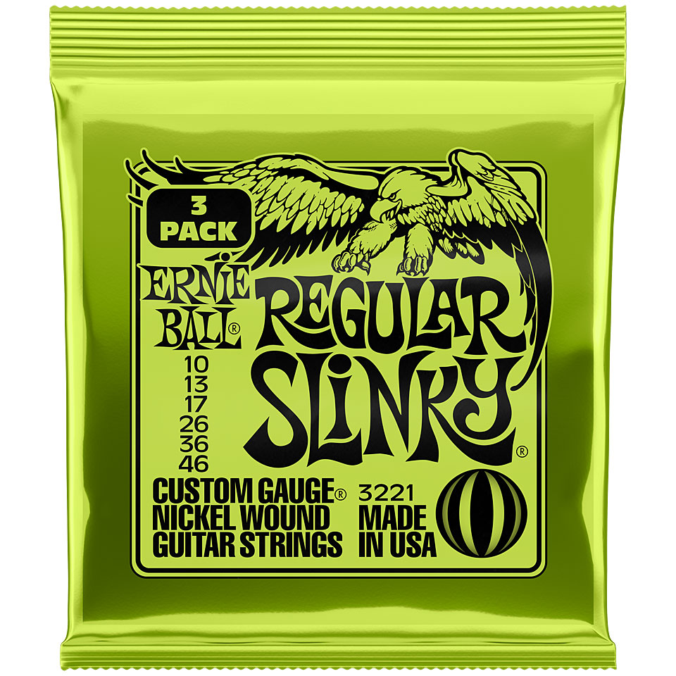 Ernie Ball Regular Slinky 3 Pack 3221 .010-046 Saiten E-Gitarre Ernie Ball Regular Slinky 3 Pack 3221 .010-046 Saiten E-Gitarre von Ernie Ball