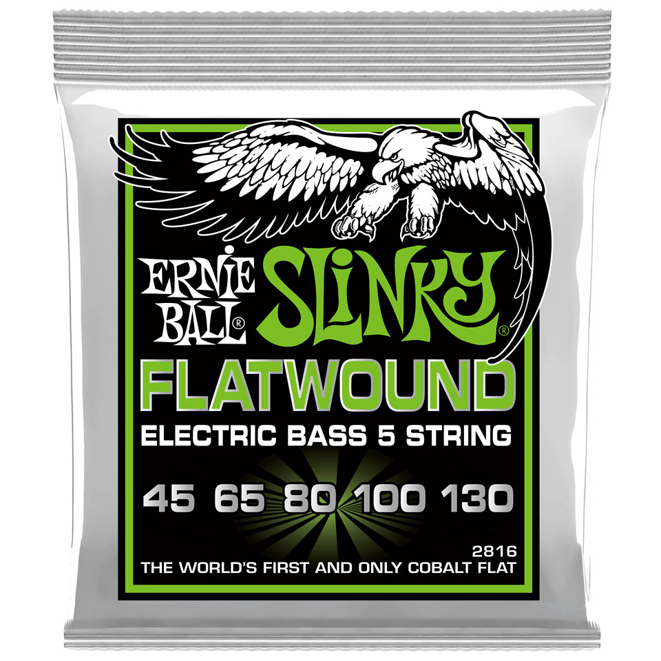 Ernie Ball Regular Slinky 5-String Flatwound 2816 .045-130 Saiten von Ernie Ball