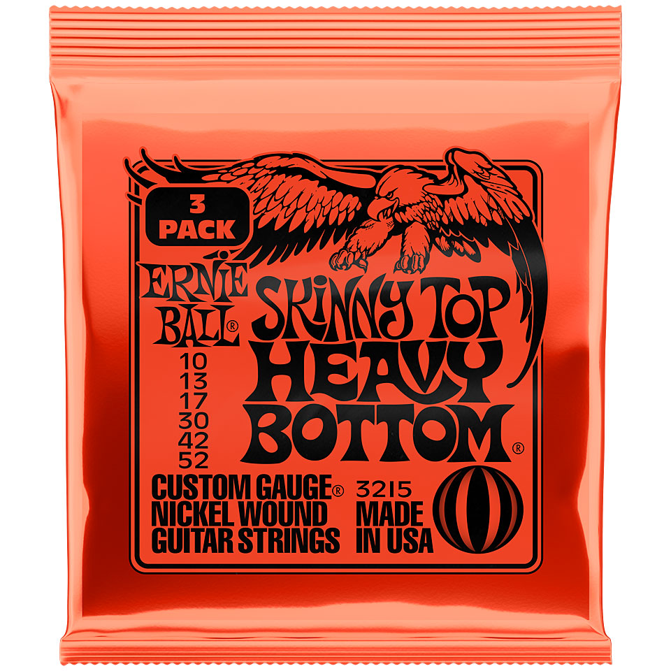 Ernie Ball Skinny Top Heavy Bottom Slinky EB3215 3 Pack Saiten von Ernie Ball