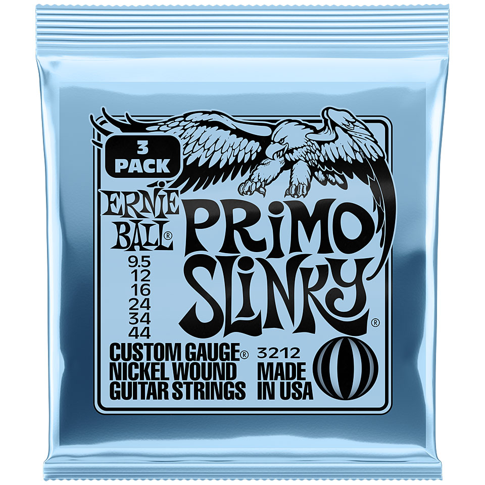 Ernie Ball Primo Slinky 3 Pack 3212 .009,5-044 Saiten E-Gitarre Ernie Ball Primo Slinky 3 Pack 3212 .009,5-044 Saiten E-Gitarre von Ernie Ball