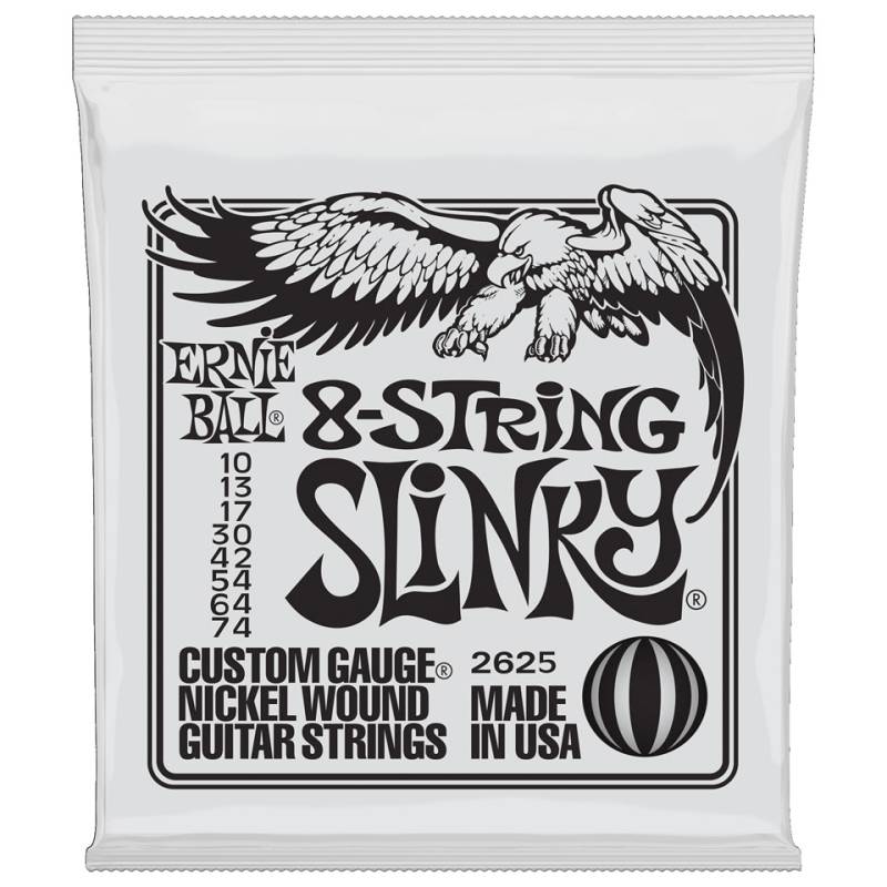 Ernie Ball 8-String Slinky 2625 .010-074 Saiten E-Gitarre von Ernie Ball