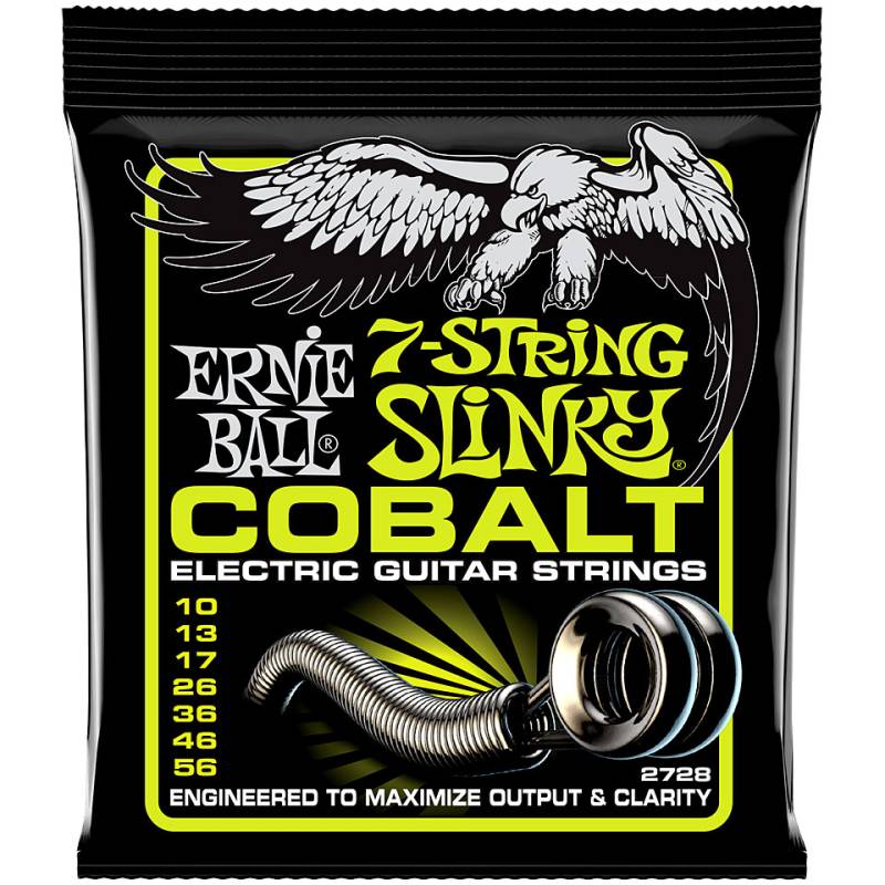 Ernie Ball Slinky Cobalt 7-String, Regular 10-56 Saiten E-Gitarre von Ernie Ball