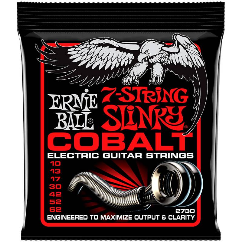 Ernie Ball Slinky Cobalt 7-String Skinny 10-62 Saiten E-Gitarre von Ernie Ball