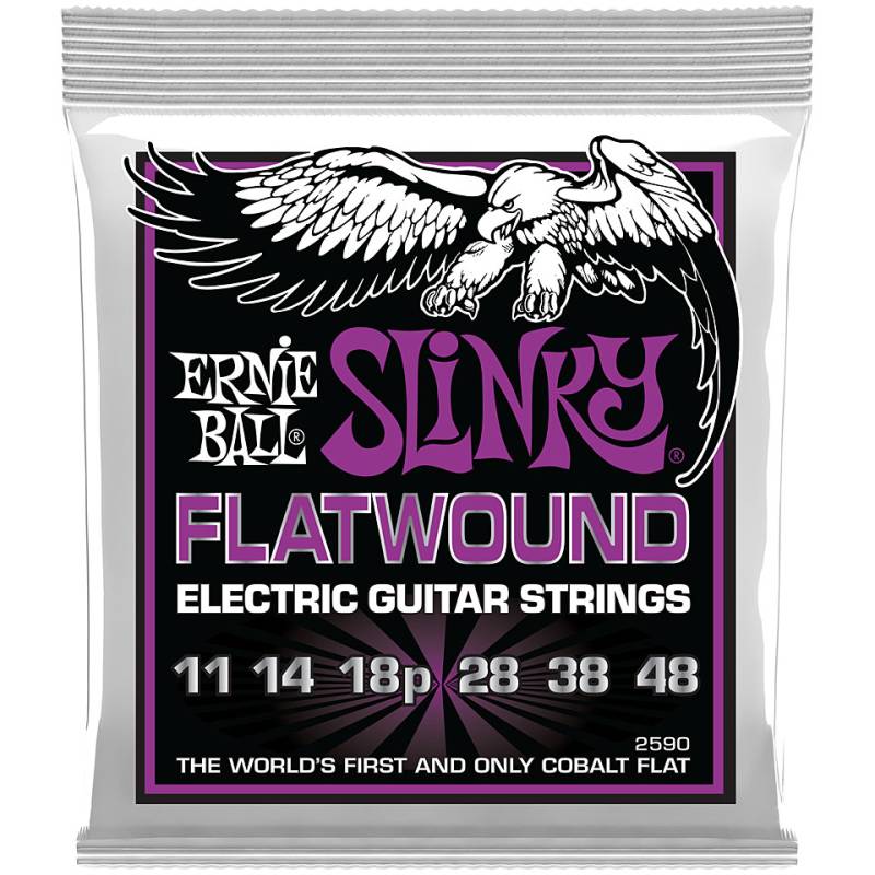 Ernie Ball Slinky Nickel Flatwound, Power .011-.048 Saiten E-Gitarre von Ernie Ball