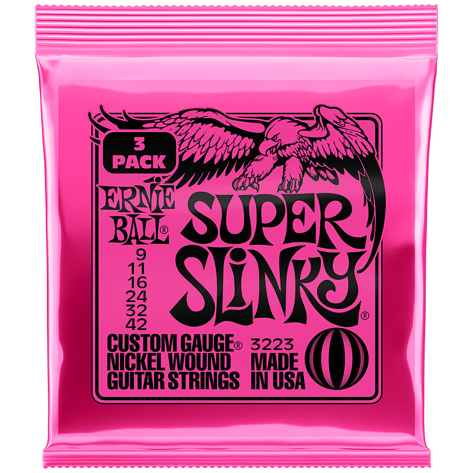 Ernie Ball Super Slinky 3 Pack 3223 .009-042 Saiten E-Gitarre Ernie Ball Super Slinky 3 Pack 3223 .009-042 Saiten E-Gitarre von Ernie Ball