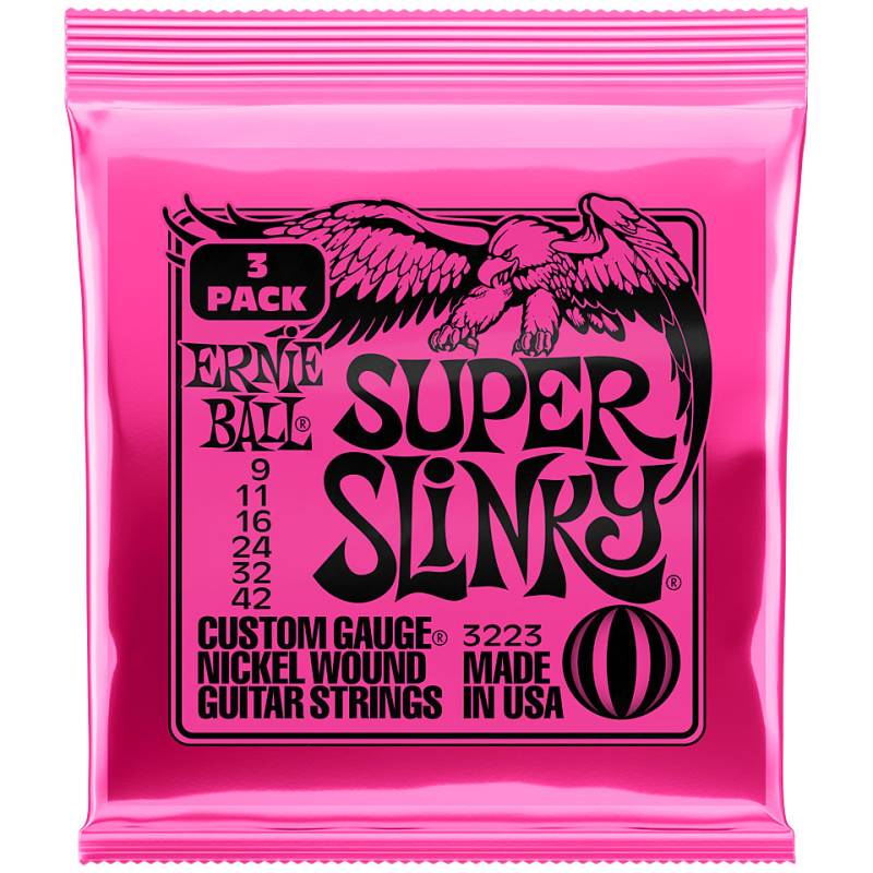 Ernie Ball Super Slinky 3 Pack 3223 .009-042 Saiten E-Gitarre von Ernie Ball