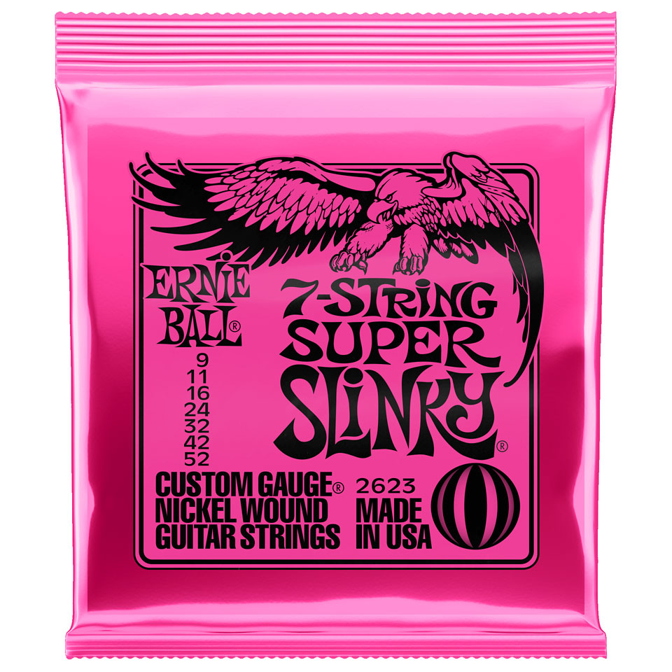Ernie Ball 7-String Super Slinky 2623 .009-052 Saiten E-Gitarre von Ernie Ball