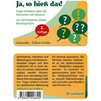 Ja, so hieß das!, Spiel von Reinhardt Ernst
