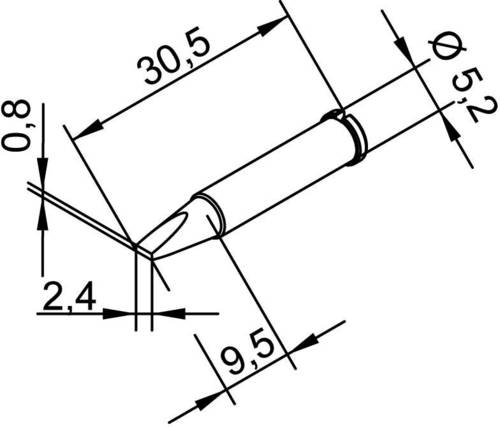 Ersa 102 CD LF 24 Lötspitze Meißelform, gerade Spitzen-Größe 2.4mm Inhalt 1St. von Ersa