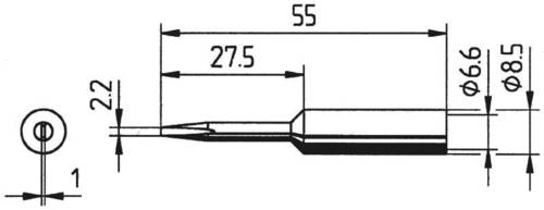 Ersa 0832KDLF Lötspitze Meißelform, verlängert Spitzen-Größe 2.2mm Inhalt 1St. von Ersa