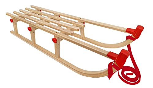 Davos Klappschlitten Langer Rodelschlitten Schlitten aus Holz mit wählbarem Zubehör V-22-115, Schlitten-Zubehör:ohne Zubehör Davos Klappschlitten Langer Rodelschlitten Schlitten aus Holz mit wählbarem Zubehör V-22-115, Schlitten-Zubehör:ohne Zubehör von Erst-Holz