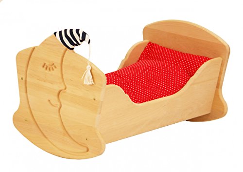 Drewart 933-3017 Puppenwiege aus Holz mit Bettzeug rot, Puppenbett, Holzspielzeug Drewart 933-3017 Puppenwiege aus Holz mit Bettzeug rot, Puppenbett, Holzspielzeug von Erst-Holz