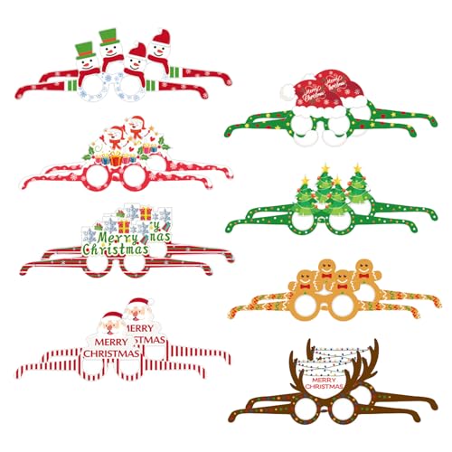 Eruceky 16 Stück Weihnachten Brille, Weihnachten Brille Rahmen Papier Set, Lustig Weihnachten Brille, Geeignet für Weihnachtsfeiern, Weihnachtsfoto Requisiten Eruceky 16 Stück Weihnachten Brille, Weihnachten Brille Rahmen Papier Set, Lustig Weihnachten Brille, Geeignet für Weihnachtsfeiern, Weihnachtsfoto Requisiten von Eruceky
