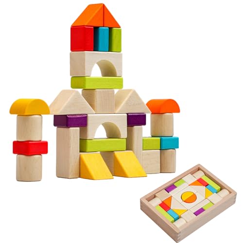 Eruceky 30 Premium Holzbausteine, Bausteine in verschiedenen Formen, Motorikspielzeug geeignet für Kinder ab 1 Jahr Eruceky 30 Premium Holzbausteine, Bausteine in verschiedenen Formen, Motorikspielzeug geeignet für Kinder ab 1 Jahr von Eruceky