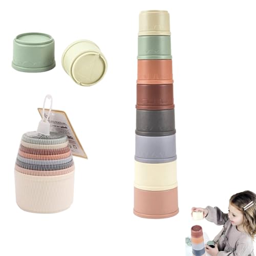 Eruceky Stapelbecher Spielzeug, Stapelturm mit 8 Bechers, Stapelbecher, Für Babys und Kinder Lustiges Pädagogisches Stapelbecher Spielzeug von Eruceky