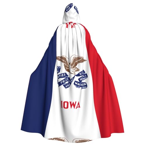 Erwqavc Kapuzenumhang, Cosplay-Umhang, Kostüm, Halloween, Motto-Party, langer Umhang mit Iowa Staatsflagge, Druck, Umhang Uniform Erwqavc Kapuzenumhang, Cosplay-Umhang, Kostüm, Halloween, Motto-Party, langer Umhang mit Iowa Staatsflagge, Druck, Umhang Uniform von Erwqavc